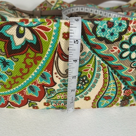 Spartina 449 Paisley Floral Large Shoulder Bag Turquoise & Orange - Picture 9 of 16